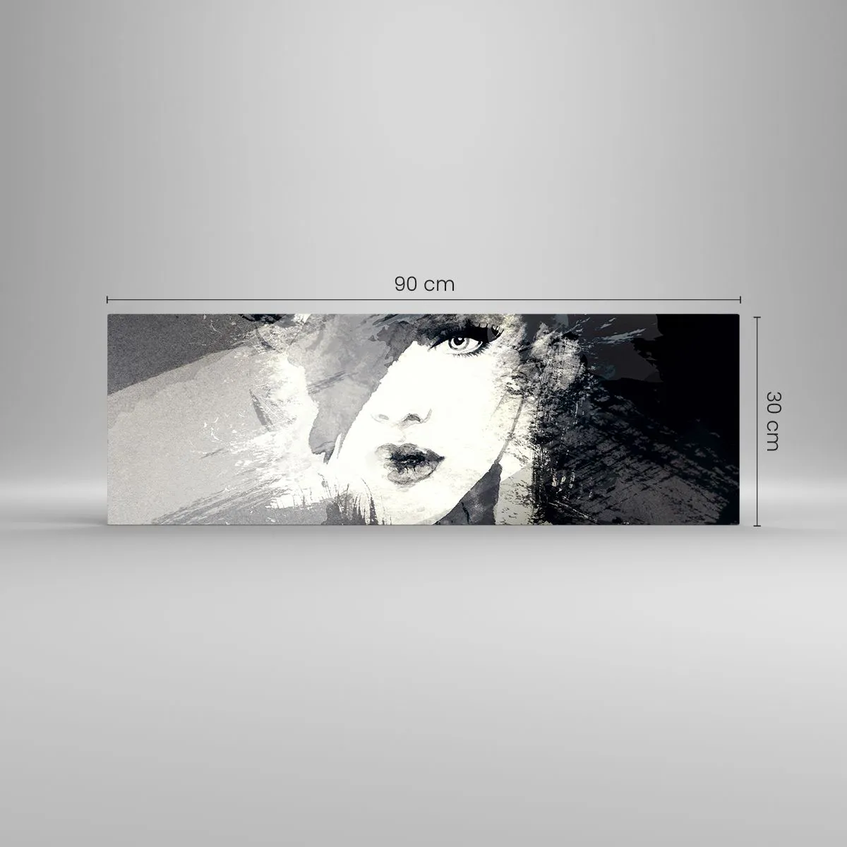 Obraz na szkle - Zza szarego woalu - 90x30 cm