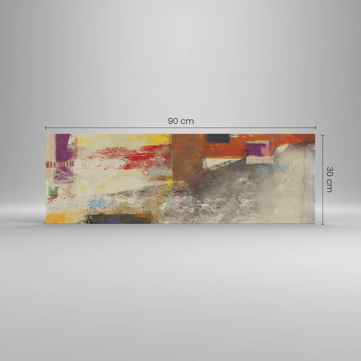 Quadro su vetro - Geometria dei colori - 90x30 cm