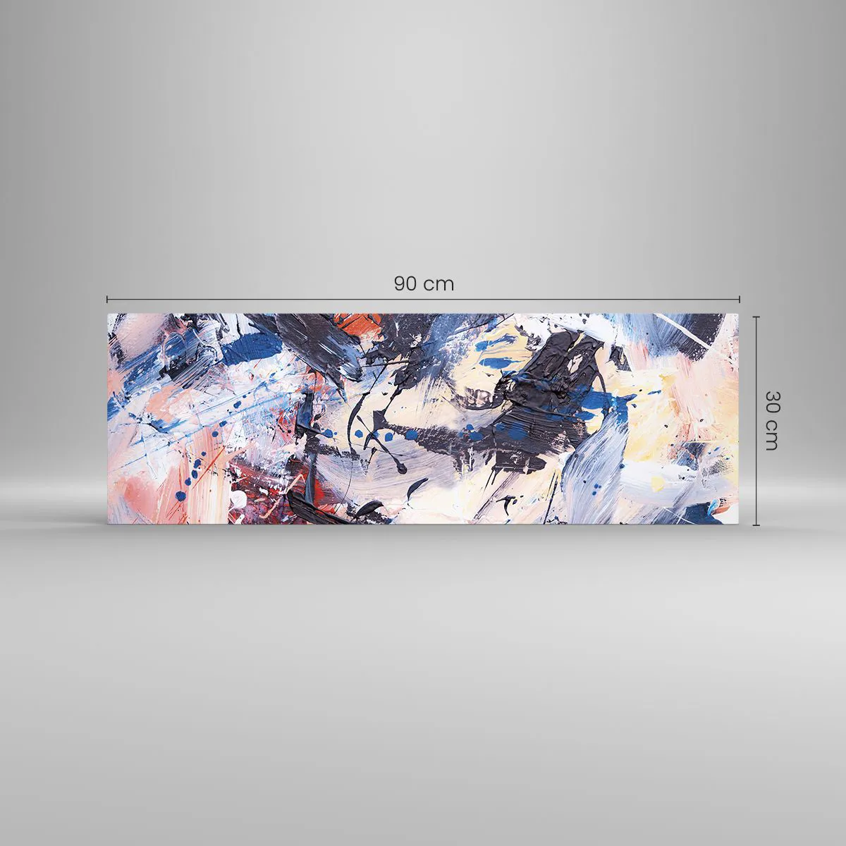 Glass picture - Crazy Dance of Abstraction - 90x30 cm