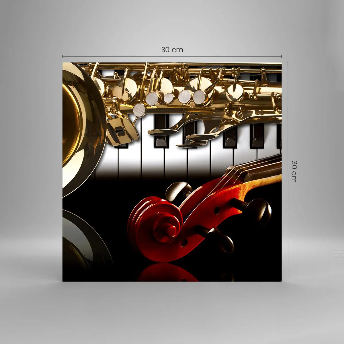 Obraz na szkle - Blacha, drewno i kość słoniowa - 30x30 cm