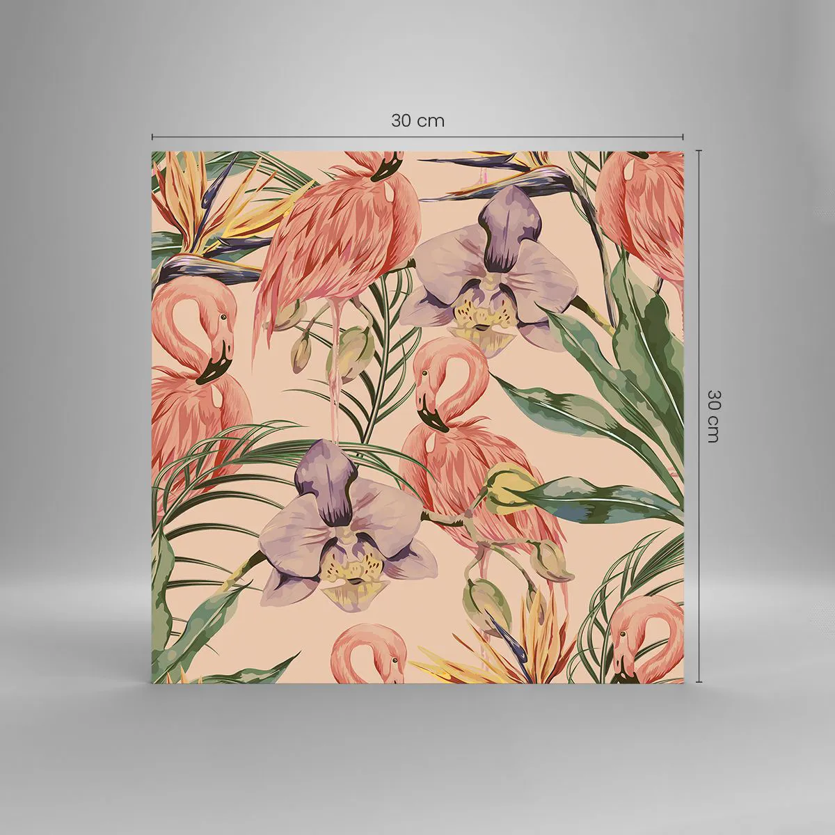 Schilderen op glas - Roze ballet in bloemen - 30x30 cm