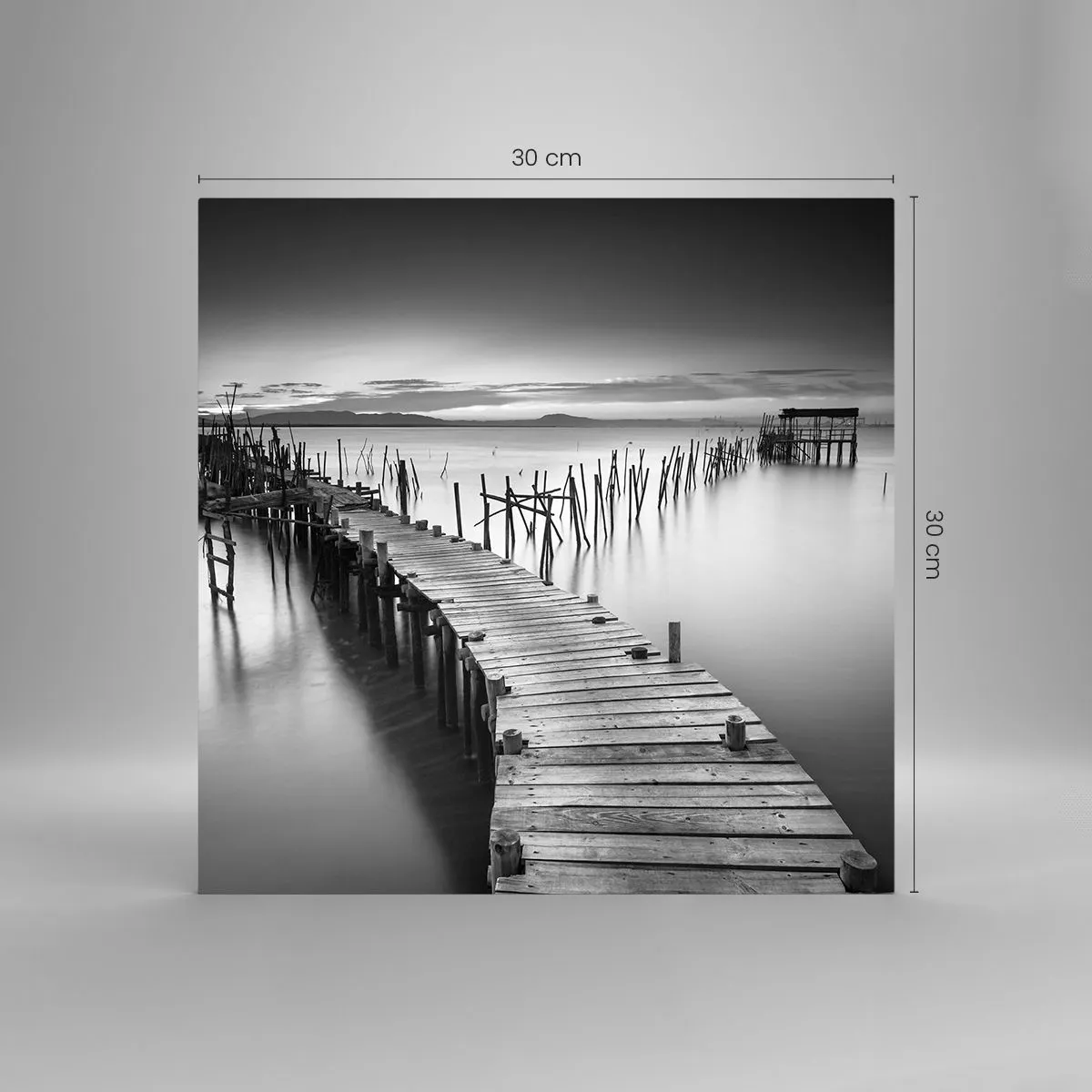 Glass picture - Peace of a Forgotten Shore - 30x30 cm