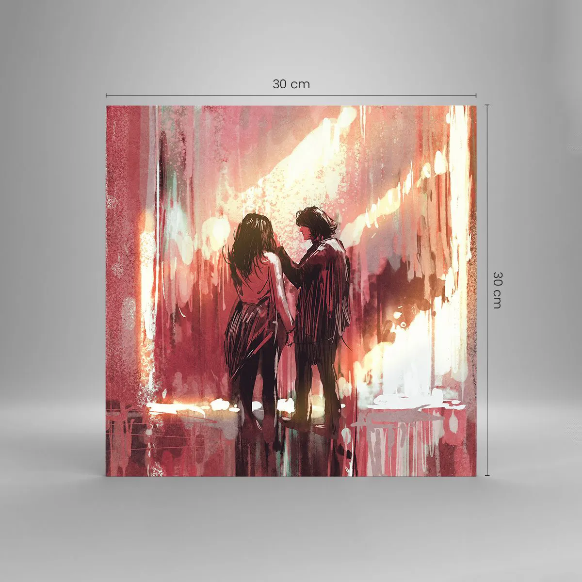 Obraz na szkle - Odwieczny spektakl miłości - 30x30 cm