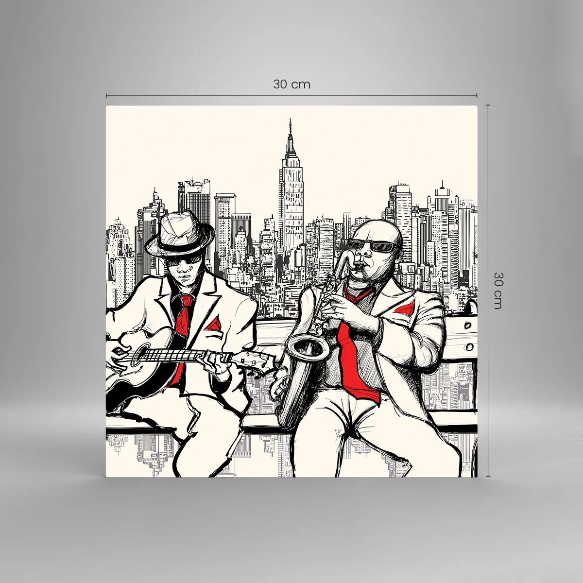 Glasbild - Bild auf glas - New Yorker Improvisation - 30x30 cm