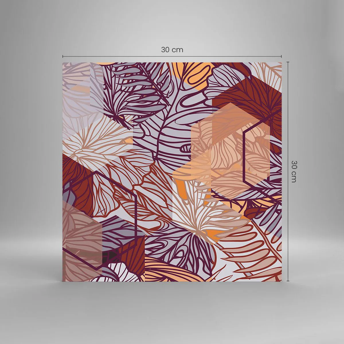 Üveg kép - Lehetetlen kapcsolat a geometria és a természet között - 30x30 cm