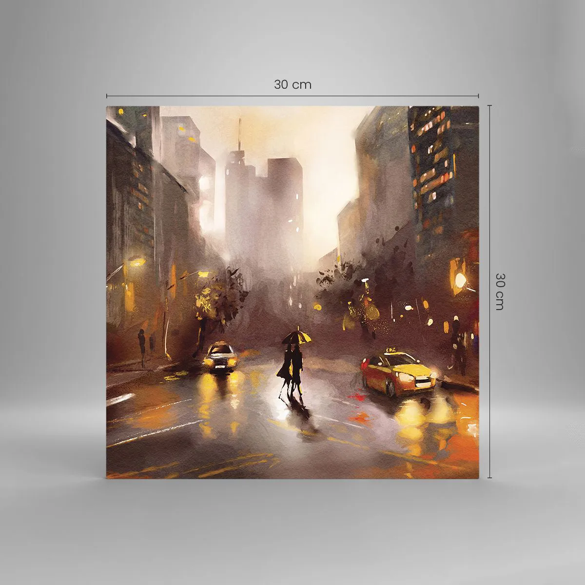 Cuadro sobre vidrio - Impresiones sobre Vidrio - En las luces de Nueva York - 30x30 cm