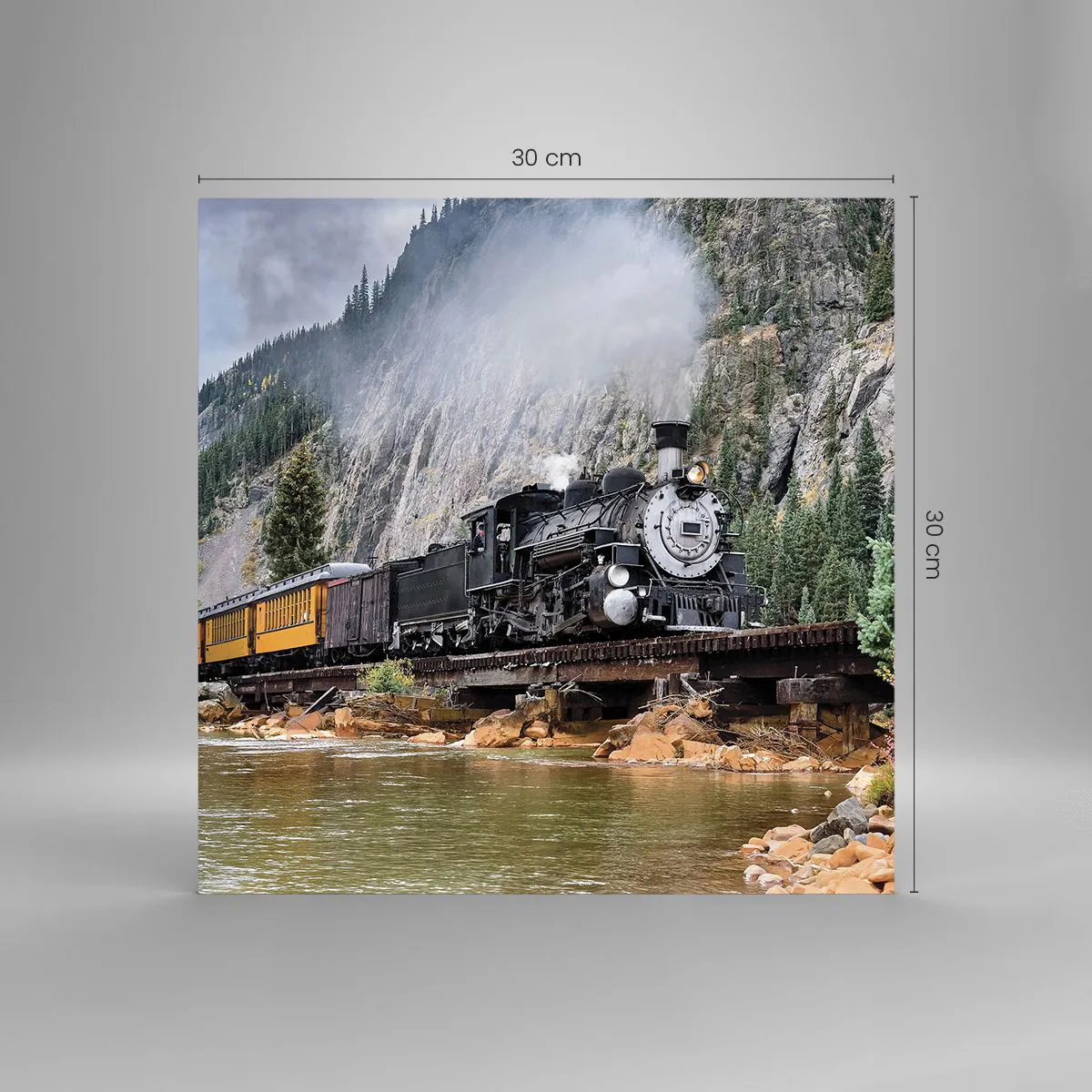 Glass picture - Where Are You off to? - 30x30 cm