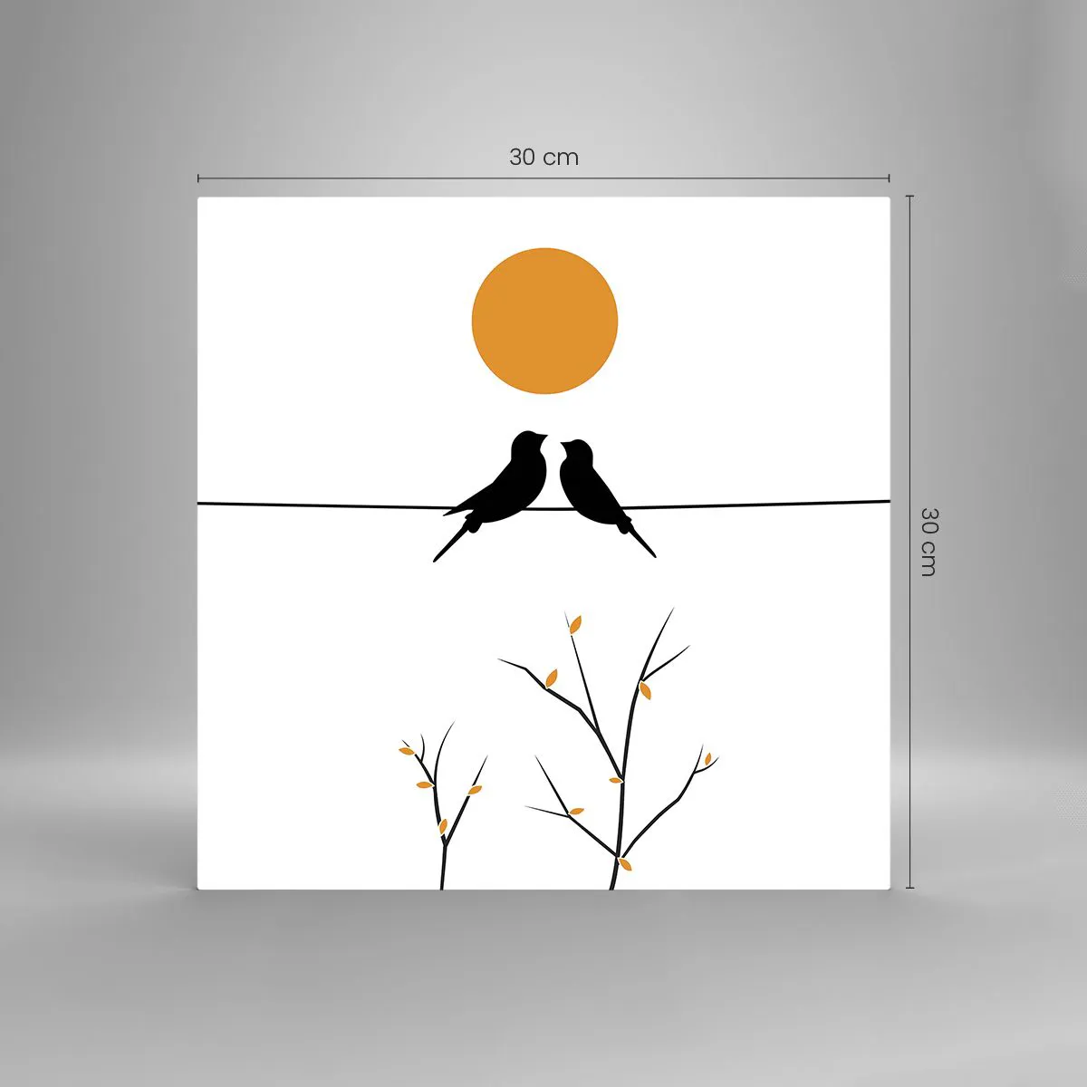 Tablou pe sticlă - Seară cu privighetori - 30x30 cm