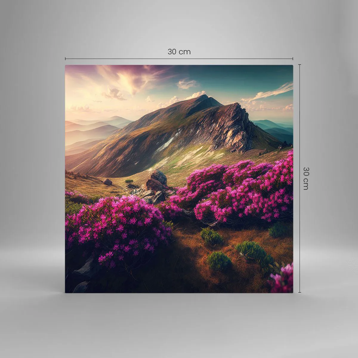 Glass picture - Summer in the Mountains - 30x30 cm