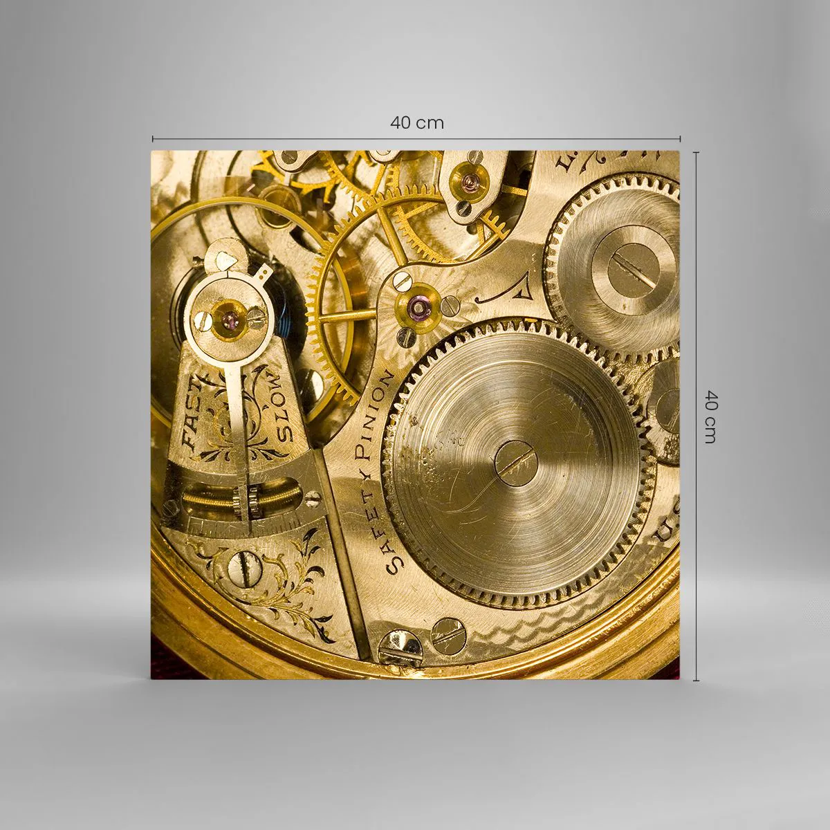 Quadro em vidro - Mova-se com o tempo - 40x40 cm