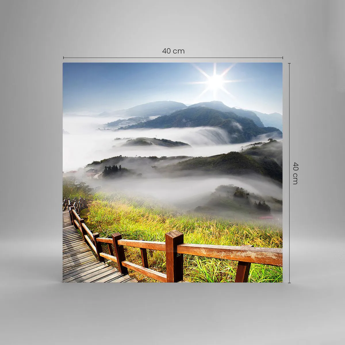Billede på glas - Vævet mod blænding og tåge - 40x40 cm