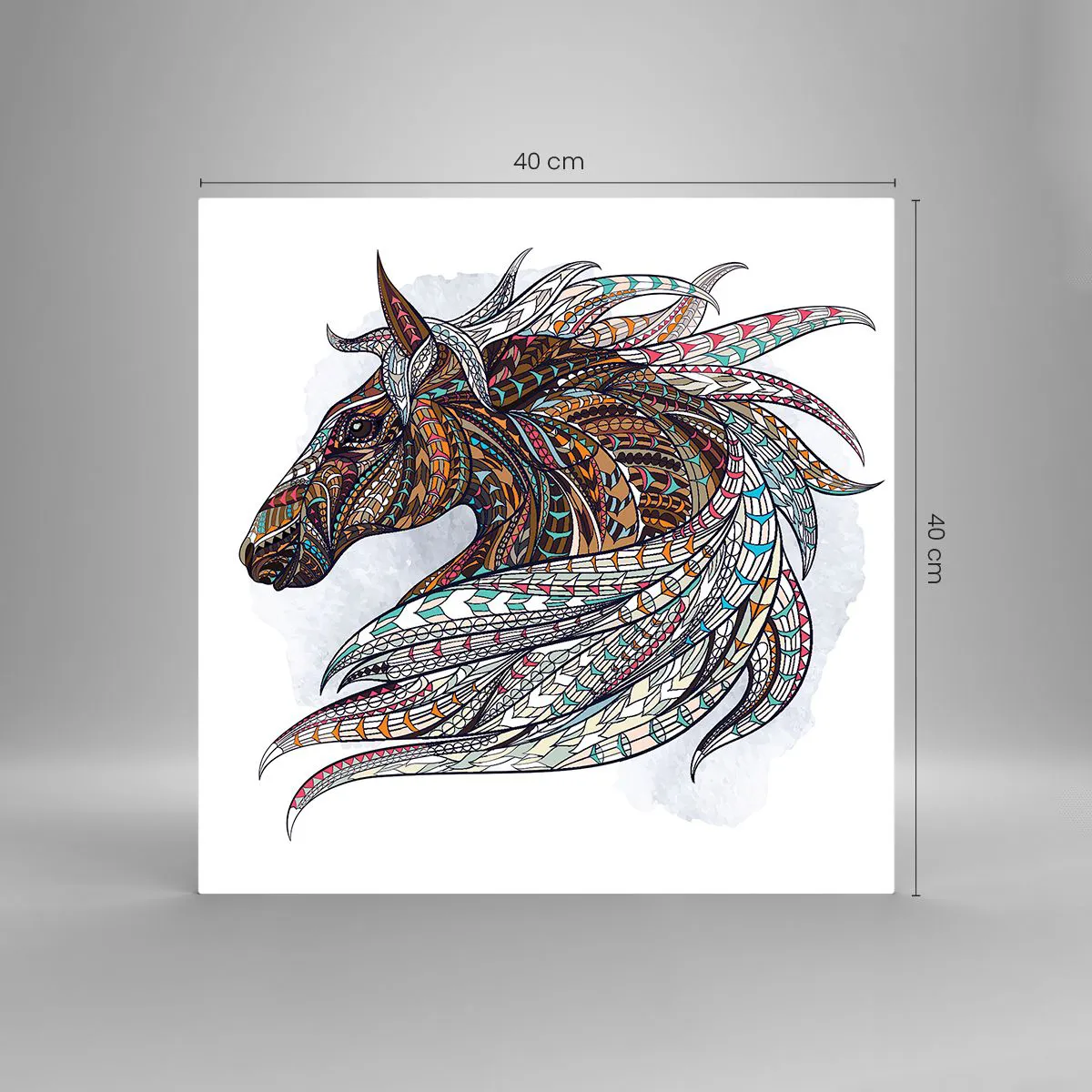 Schilderen op glas - Keltisch strijdersros - 40x40 cm