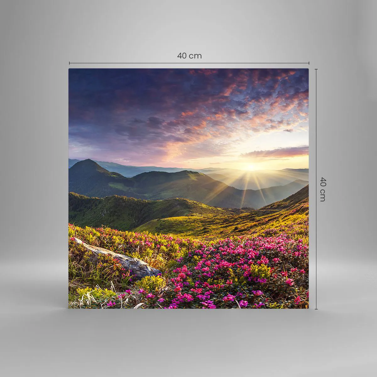 Impression sur verre - Image sur verre - Fraîcheur matinale en montagne - 40x40 cm