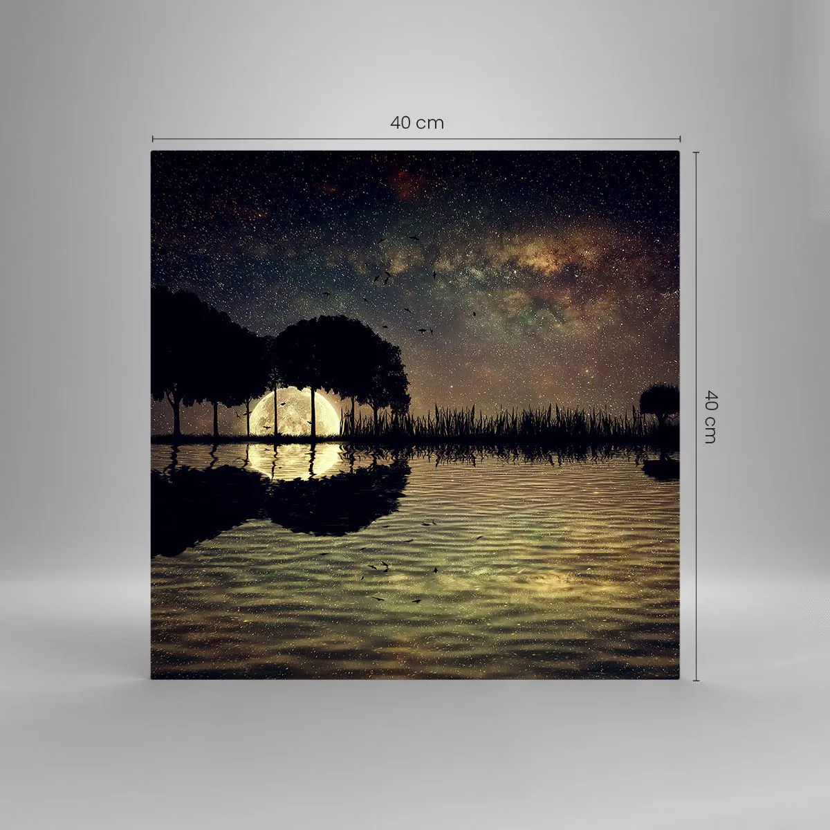 Tablou pe sticlă - O noapte la capătul lumii - 40x40 cm