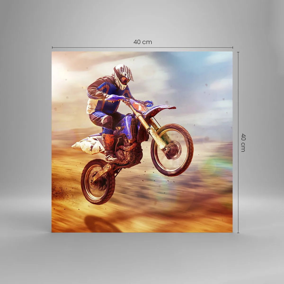 Obraz na skle - Motocyklová závrať - 40x40 cm