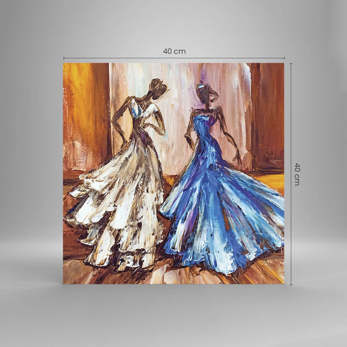 Schilderen op glas - Een dankbaar duo - 40x40 cm