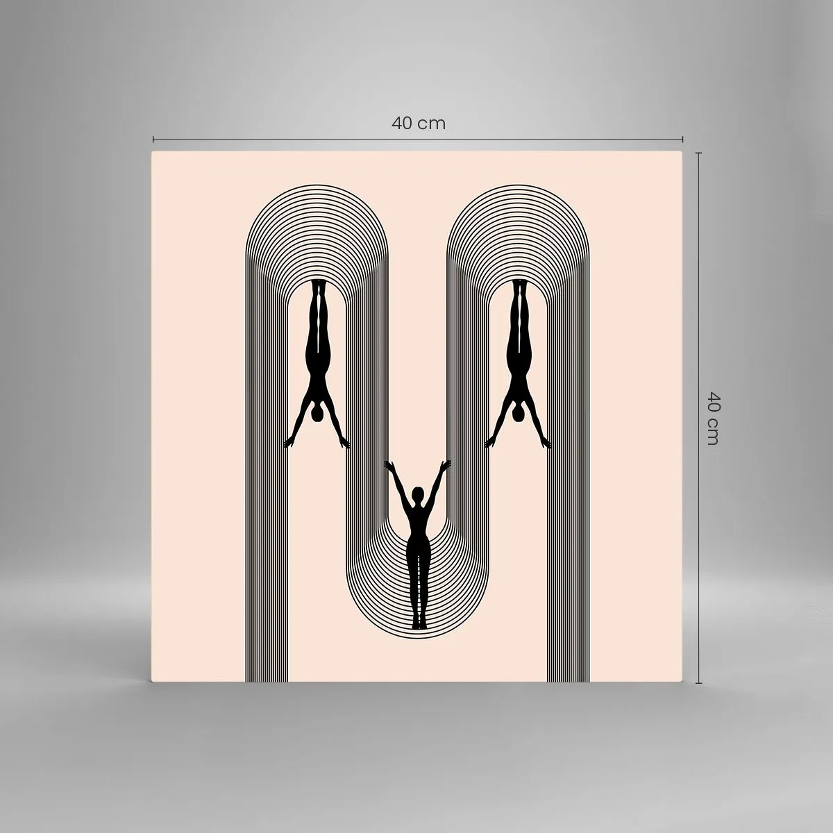 Glastavla - Bild på glas - Upp och ner - 40x40 cm