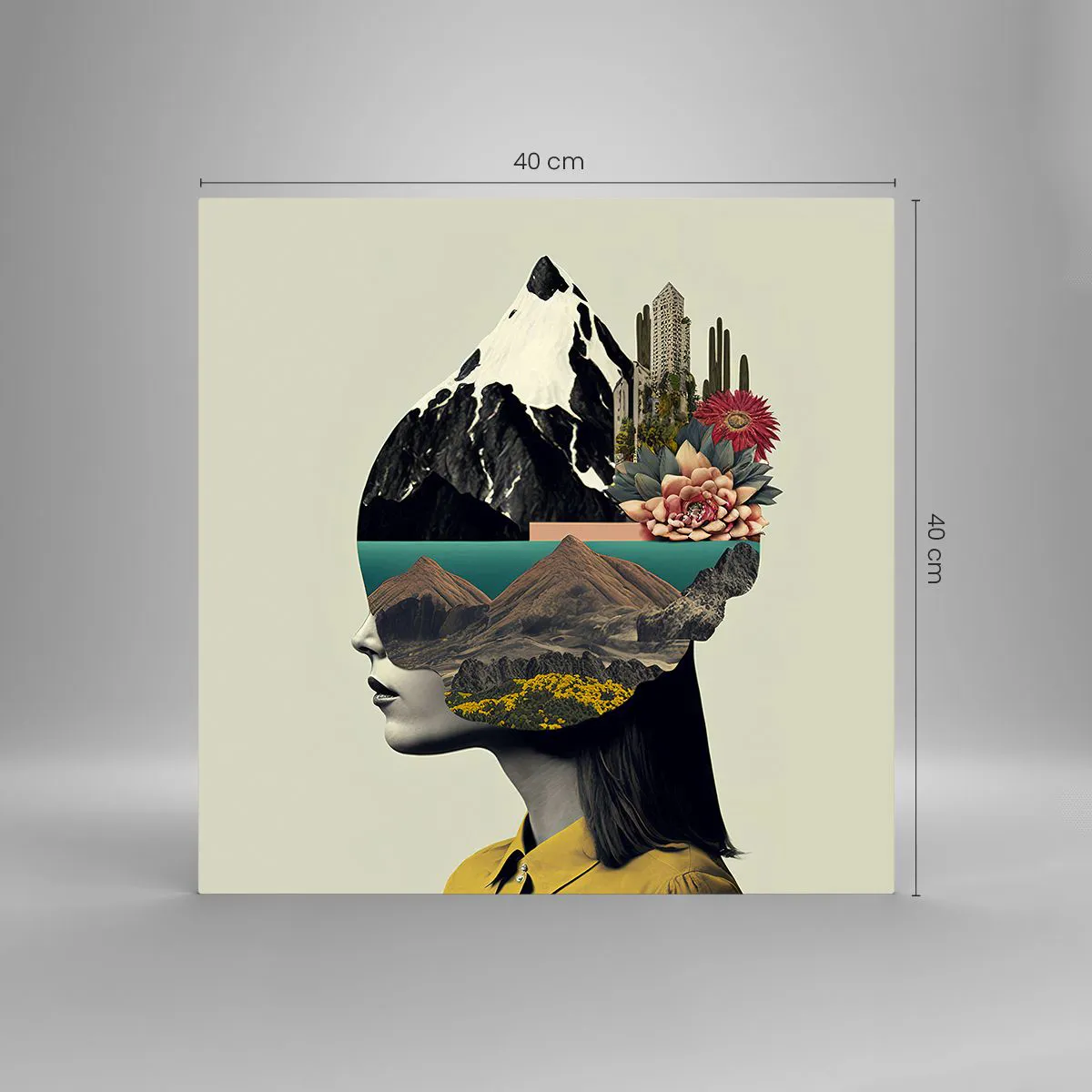 Glass picture - Woman - Always a Mystery - 40x40 cm