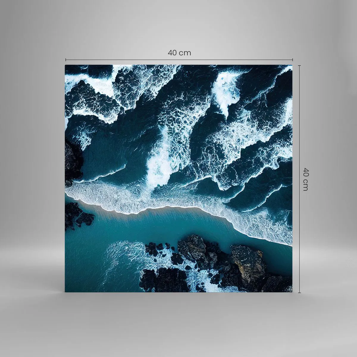 Impression sur verre - Image sur verre - Enveloppé par les vagues - 40x40 cm