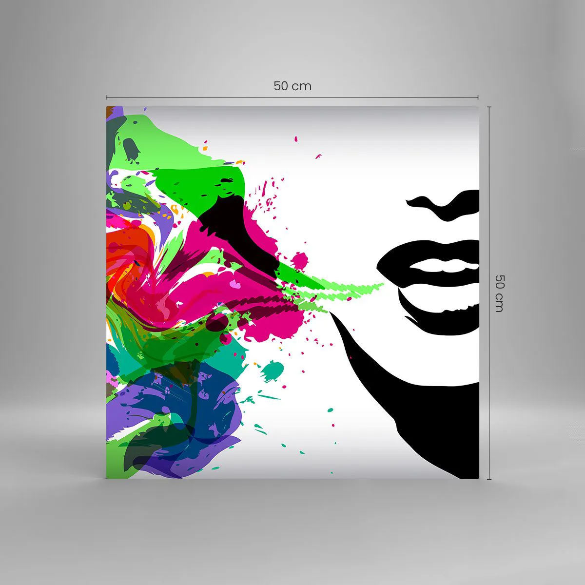 Quadro su vetro - Racconto nei colori dell'arcobaleno - 50x50 cm