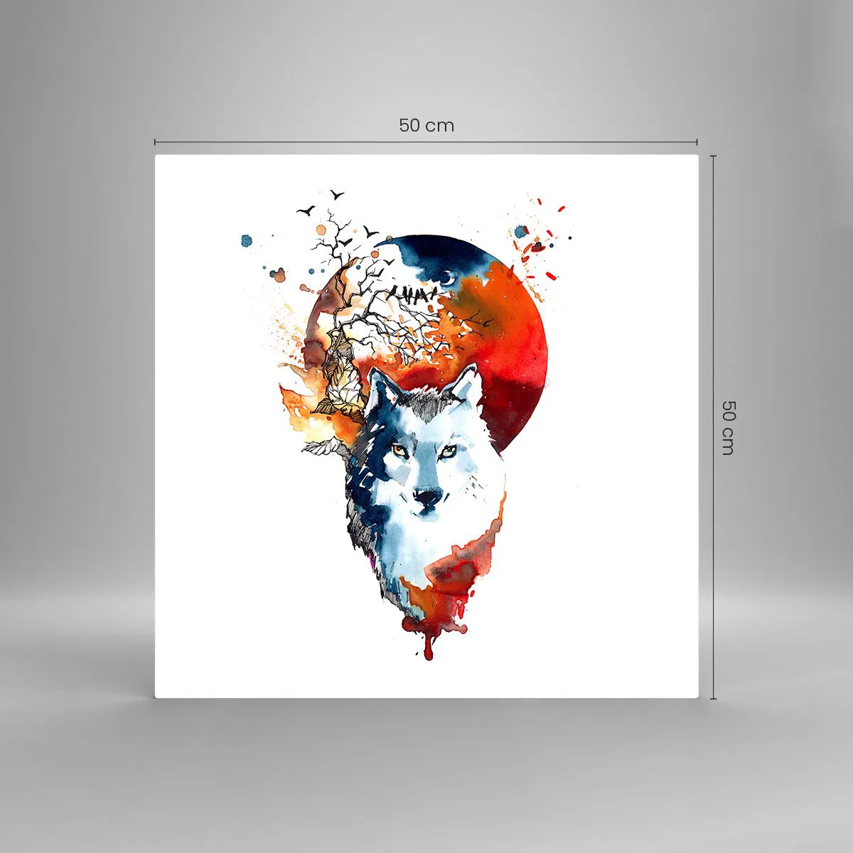 Glass picture - Face to Face With the Night - 50x50 cm