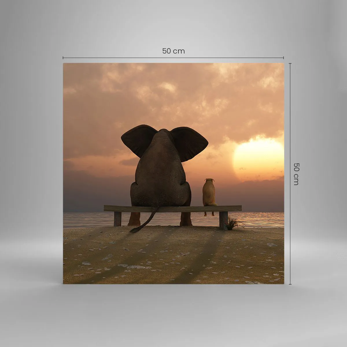 Schilderen op glas - Het is goed om samen stil te zijn - 50x50 cm