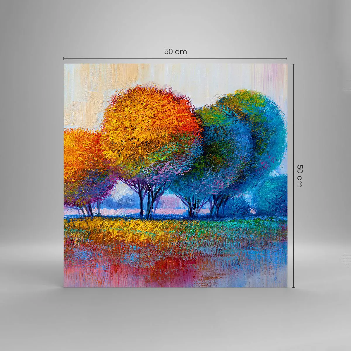 Impression sur verre - Image sur verre - Un bouquet de couleurs éclatantes - 50x50 cm