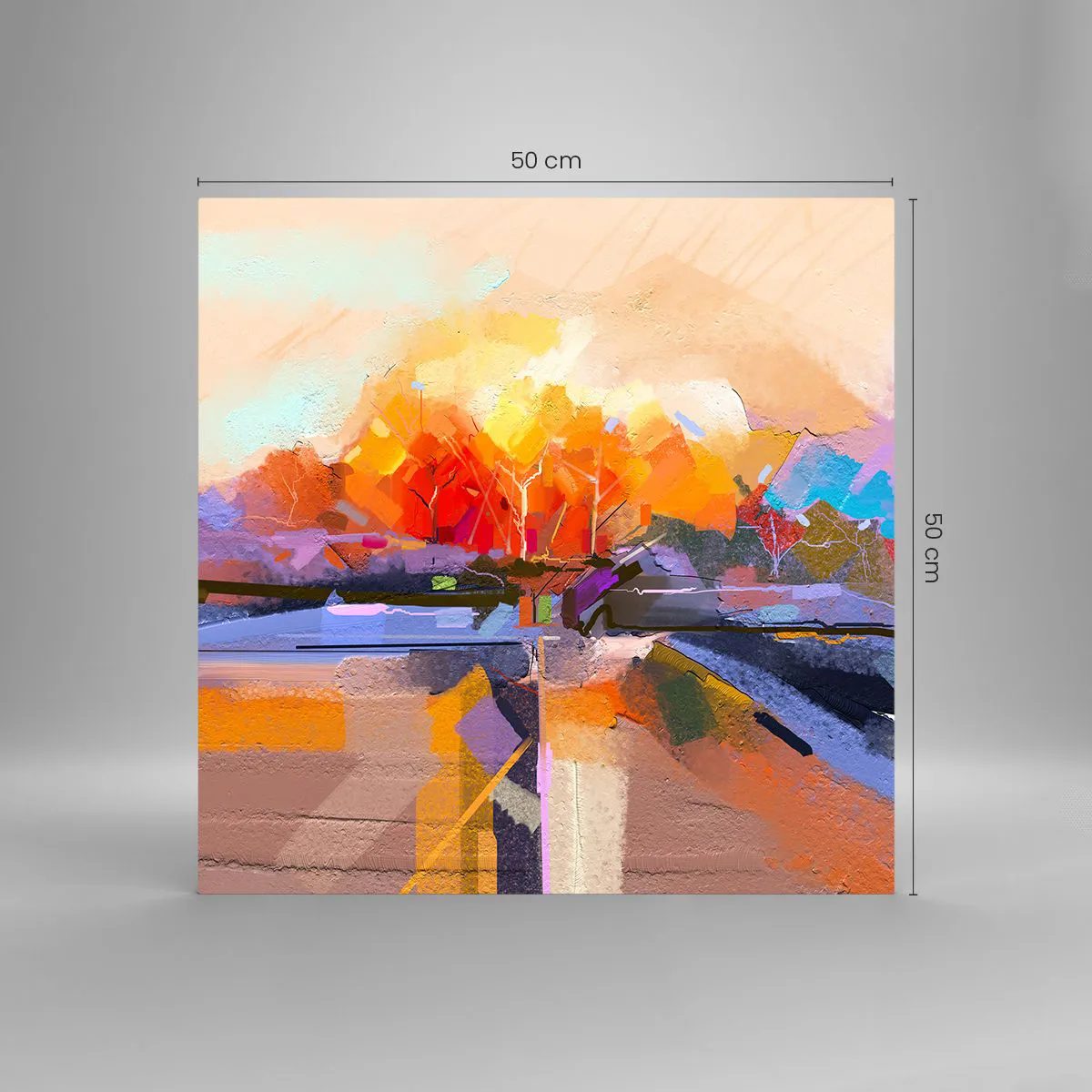 Üveg kép - Ősz lett - 50x50 cm