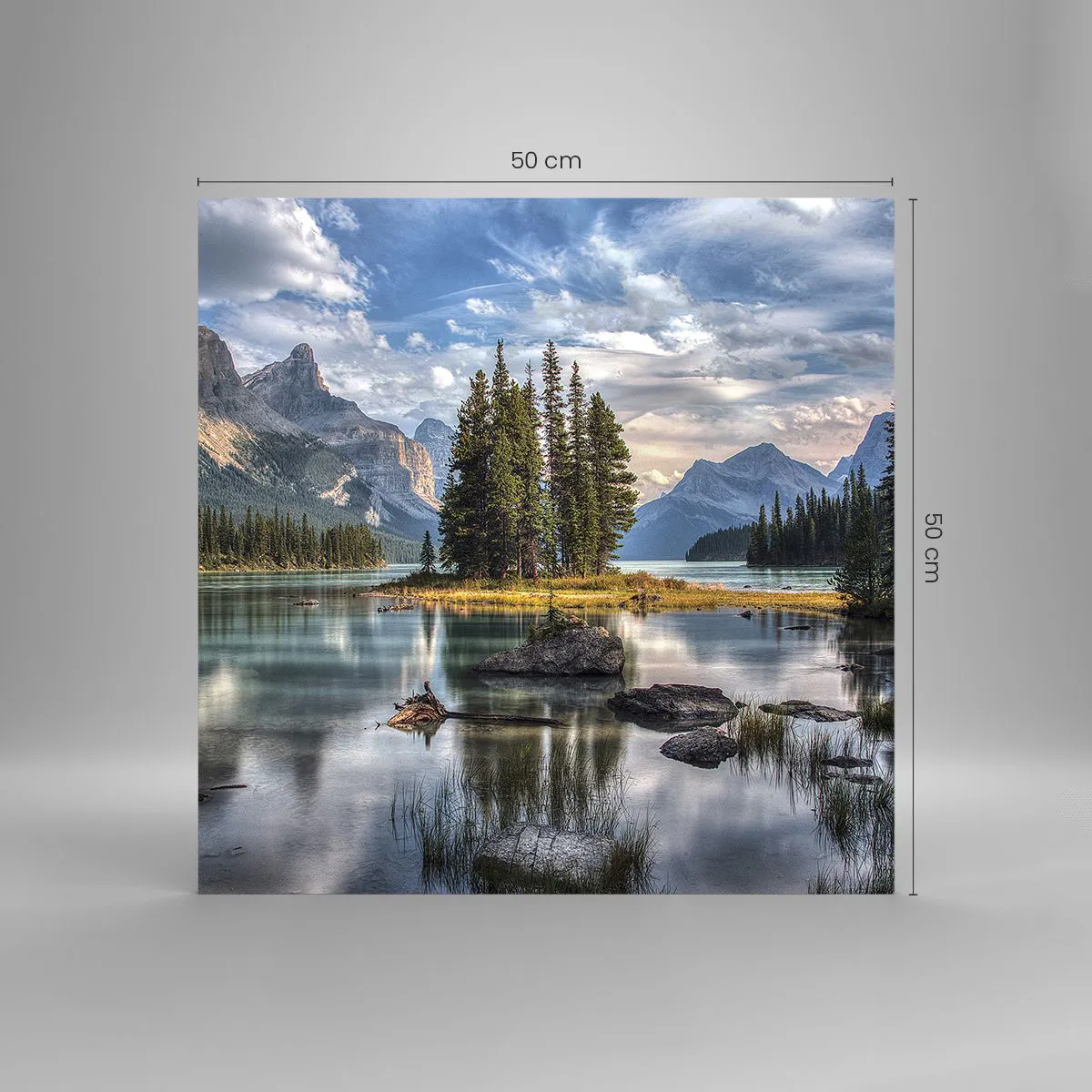 Billede på glas - Over store og klare vande… - 50x50 cm