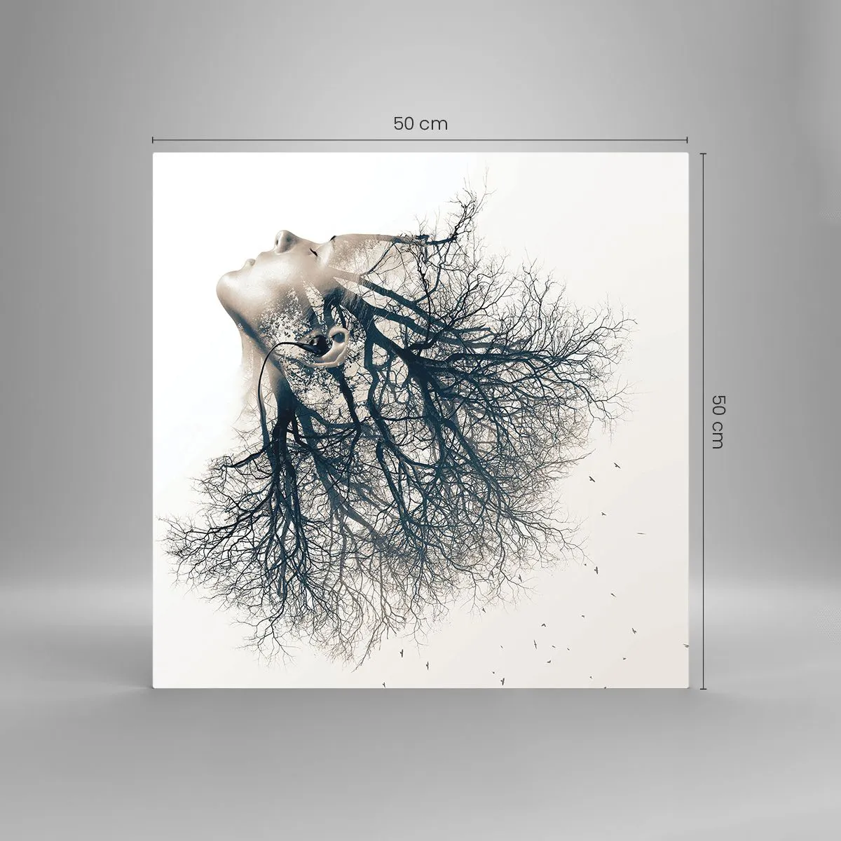 Üveg kép - Hallgatva a fa suttogását - 50x50 cm