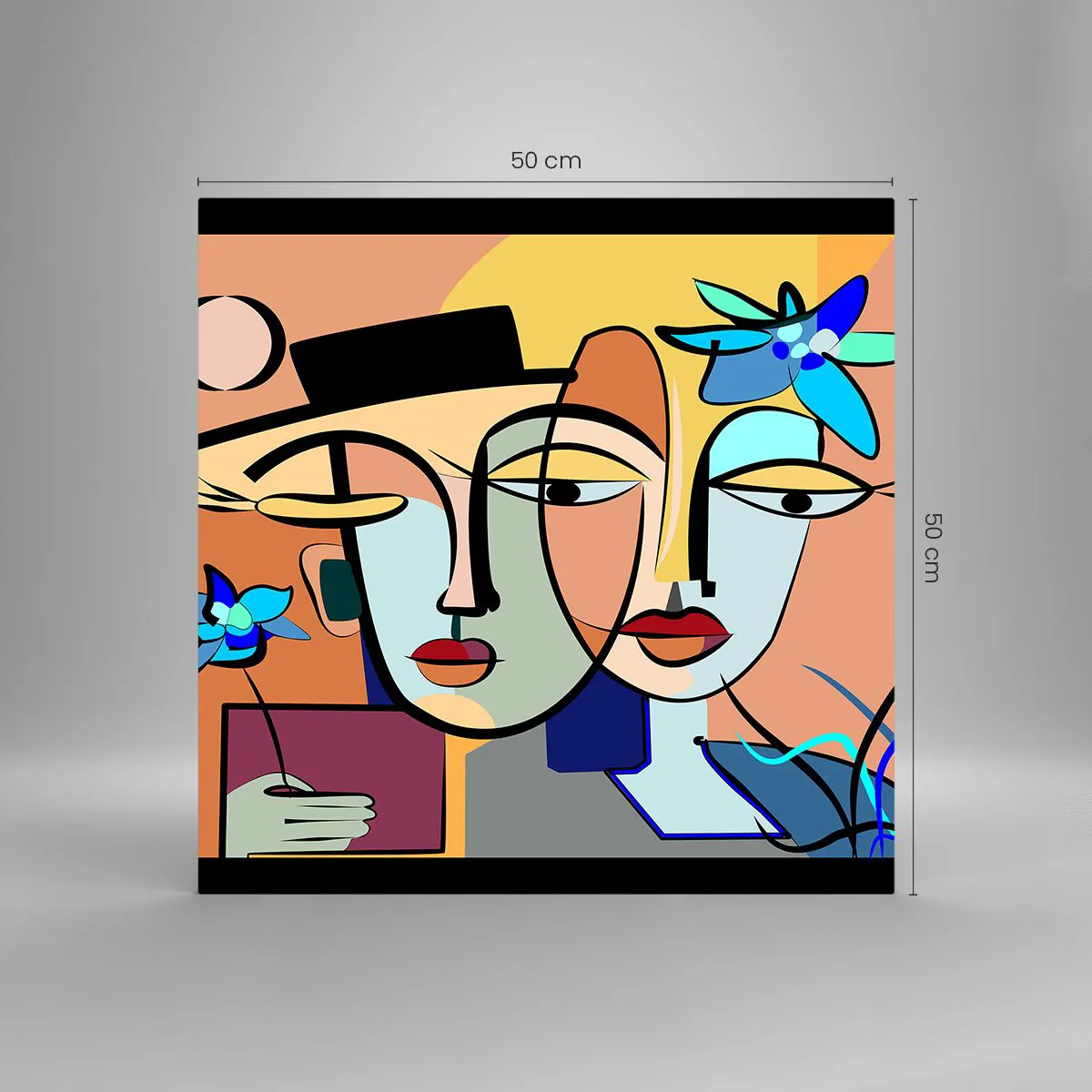 Obraz na skle - Picassovo randez vous - 50x50 cm