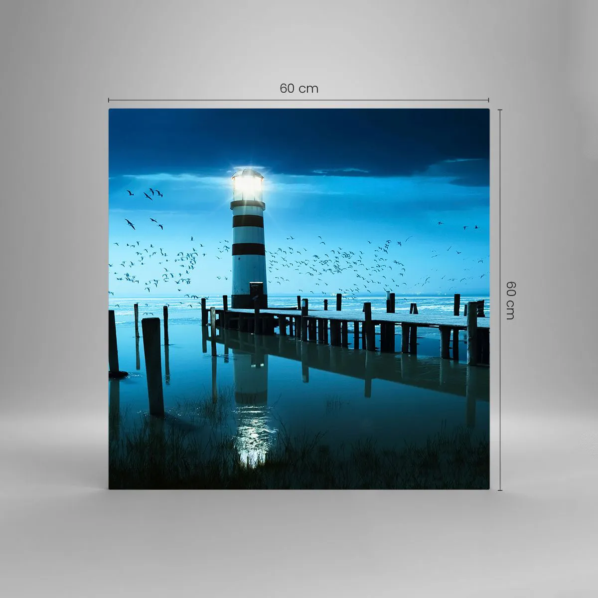 Glastavla - Bild på glas - Och du är inte längre rädd för mörkret - 60x60 cm