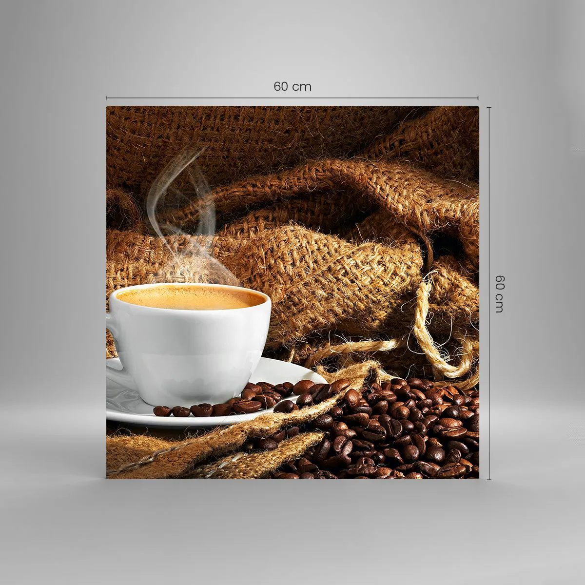 Obraz na szkle - Zapach moki i gęstość miodowego płynu - 60x60 cm