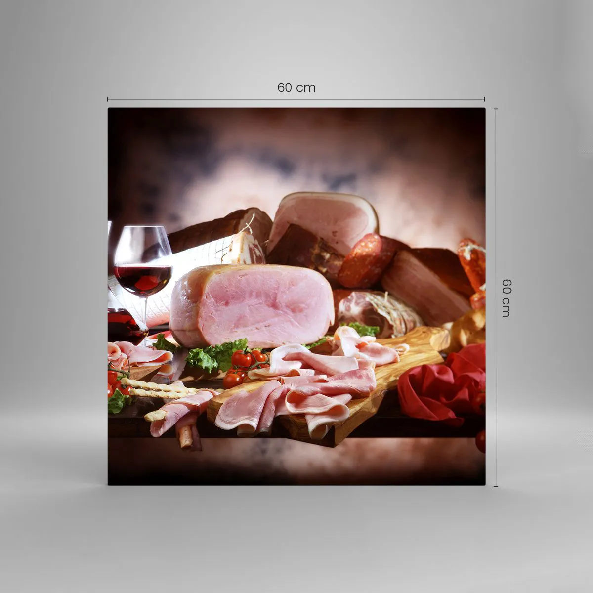 Impression sur verre - Image sur verre - Un rêve culinaire avec une carafe - 60x60 cm