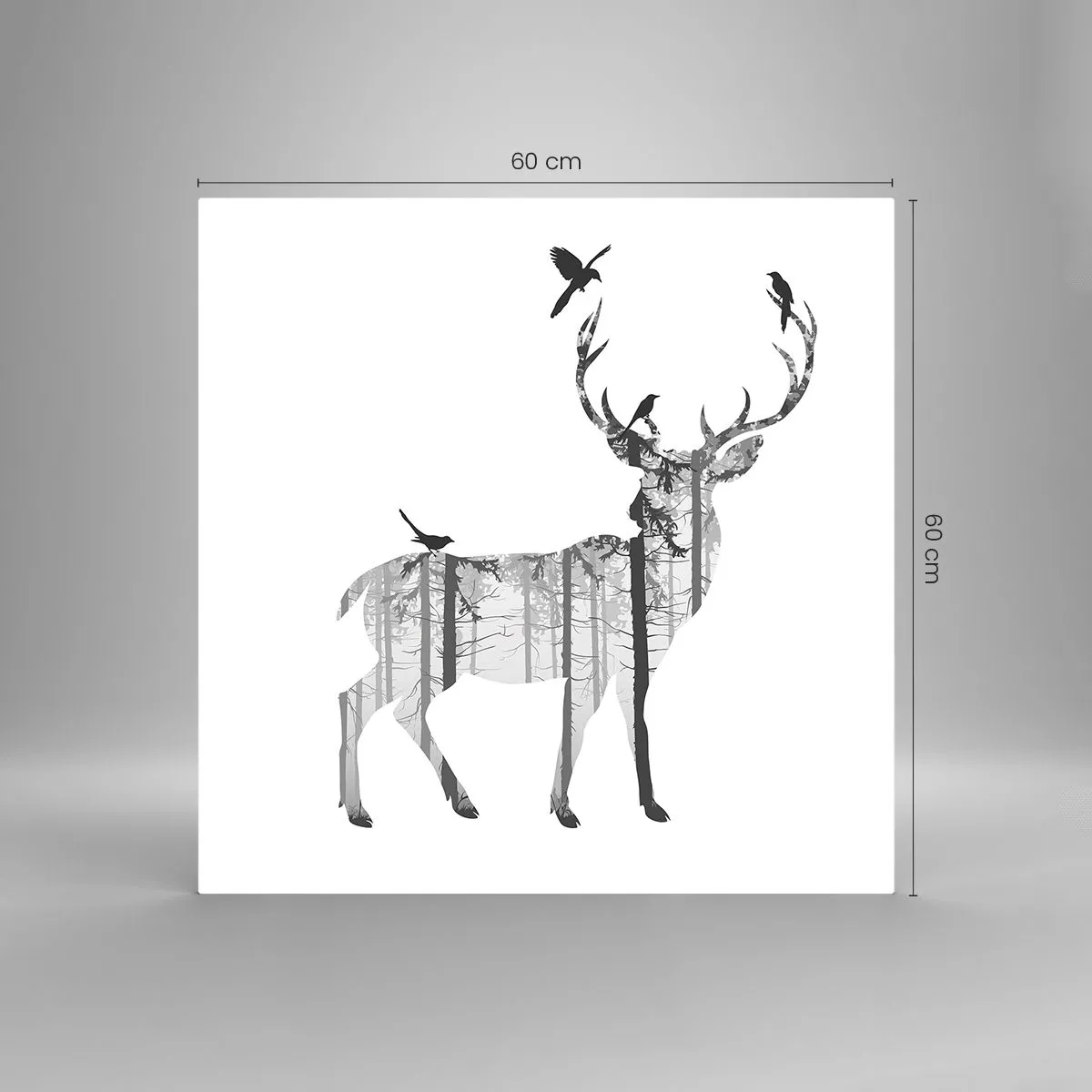 Tablou pe sticlă - Spiritul bun al pădurii - 60x60 cm