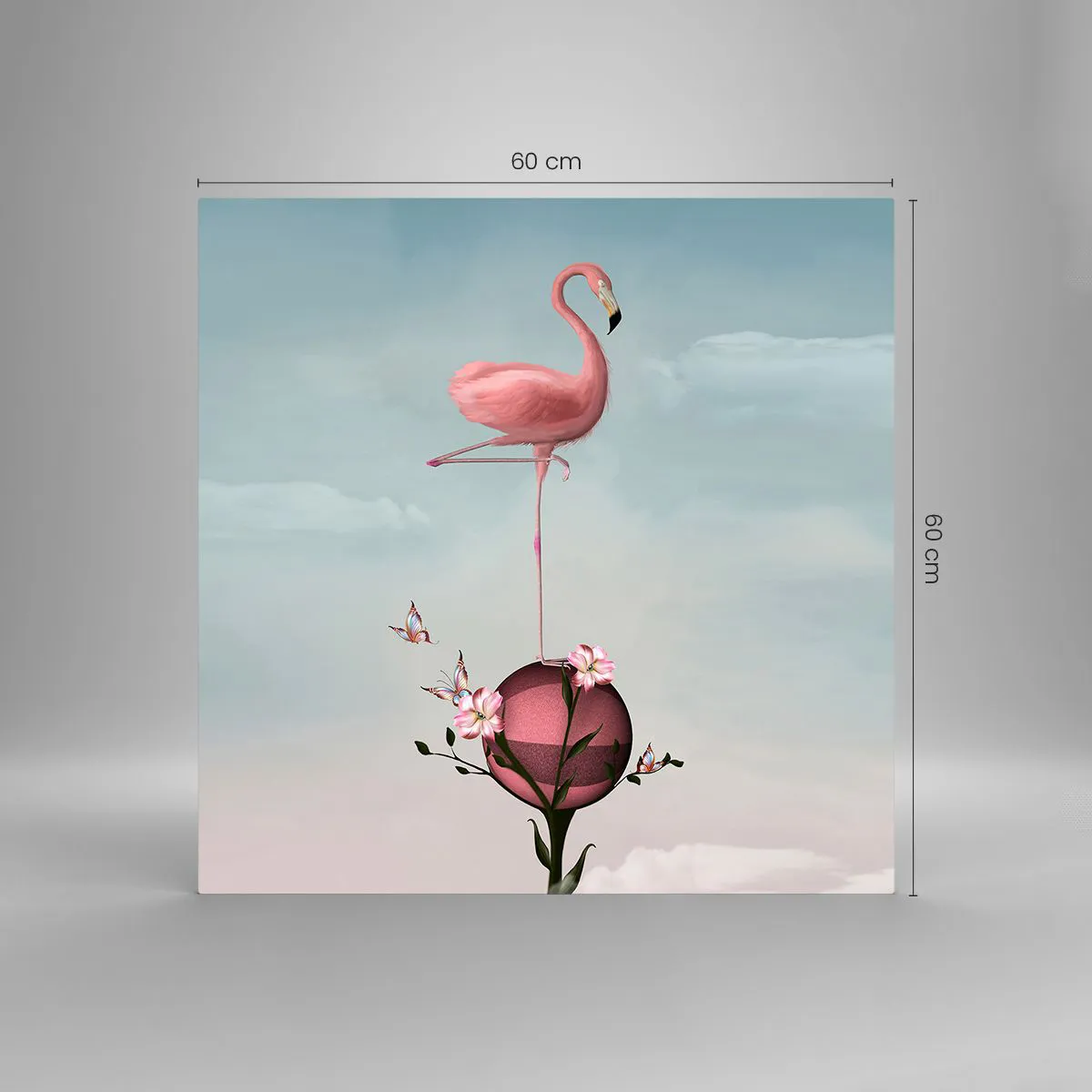 Tablou pe sticlă - Alegoria mingii de baschet - 60x60 cm