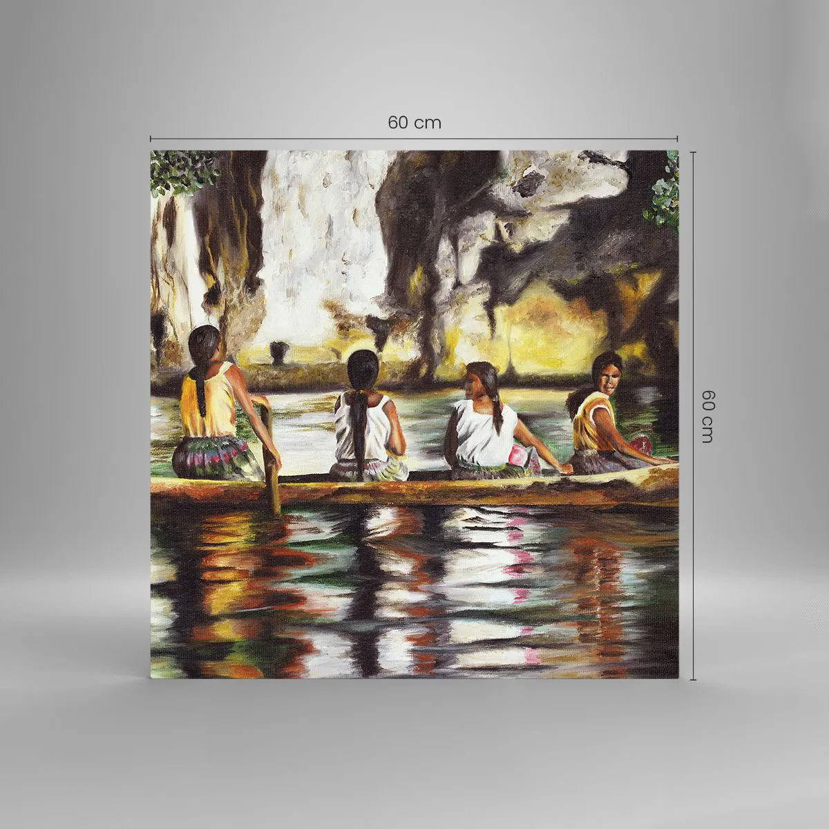 Tablou pe sticlă - Într-un paradis polinezian - 60x60 cm