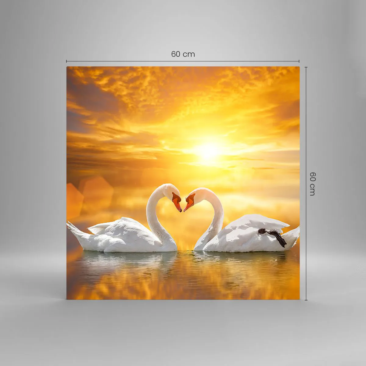 Obraz na skle - Srdce je nejkrásnější slovo světa… - 60x60 cm