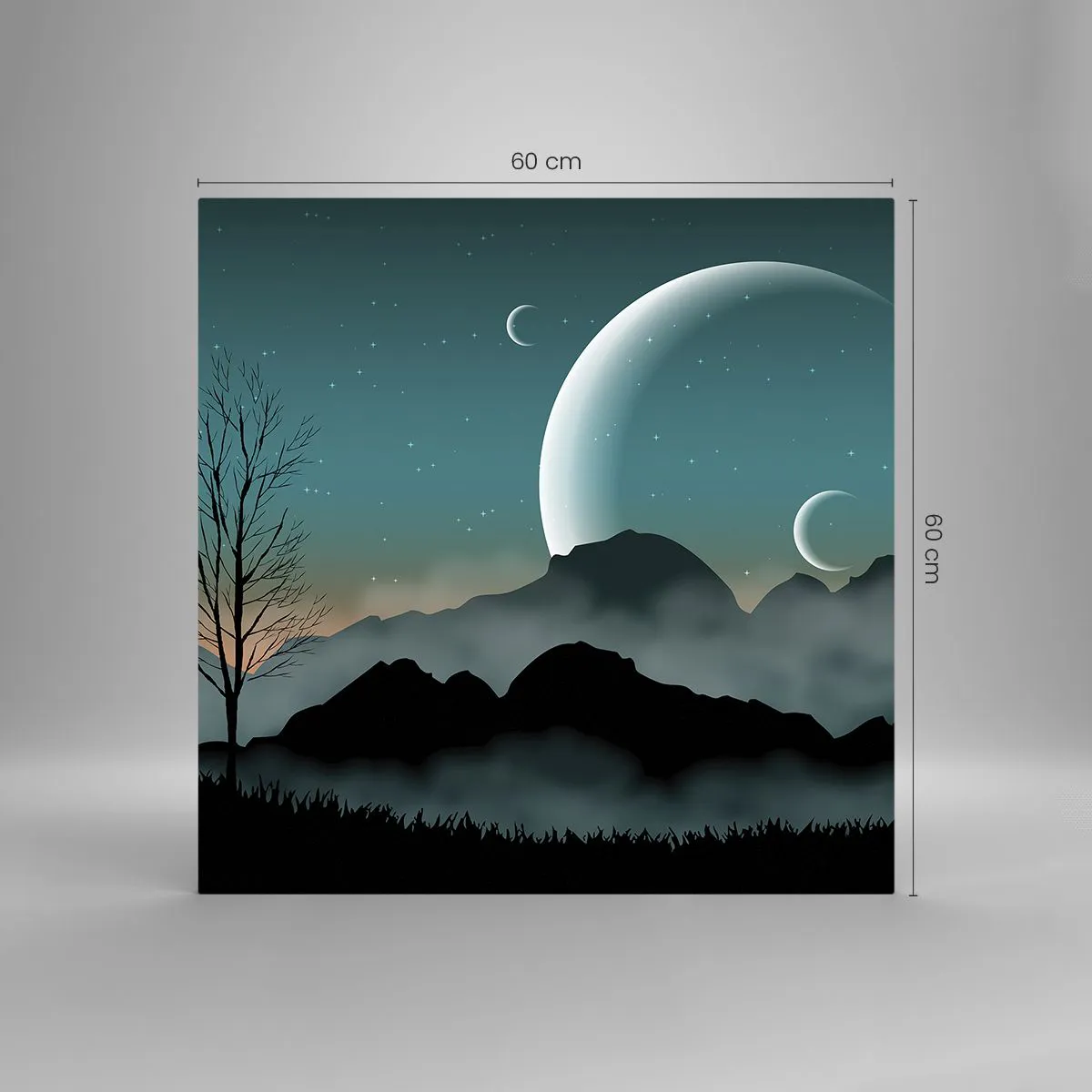 Tablou pe sticlă - Carnavalul unei nopți înstelate - 60x60 cm