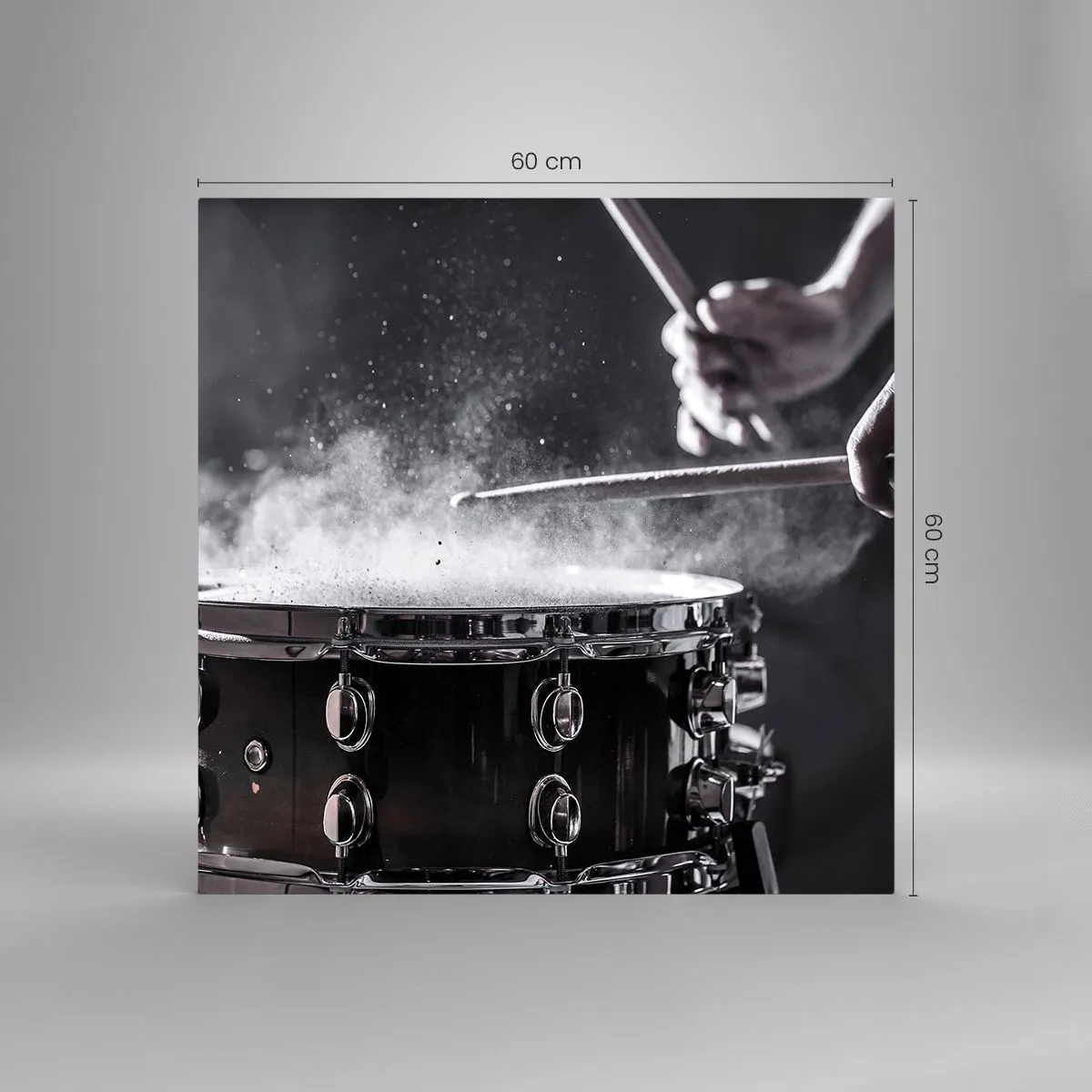 Glastavla - Bild på glas - Musikens puls - 60x60 cm
