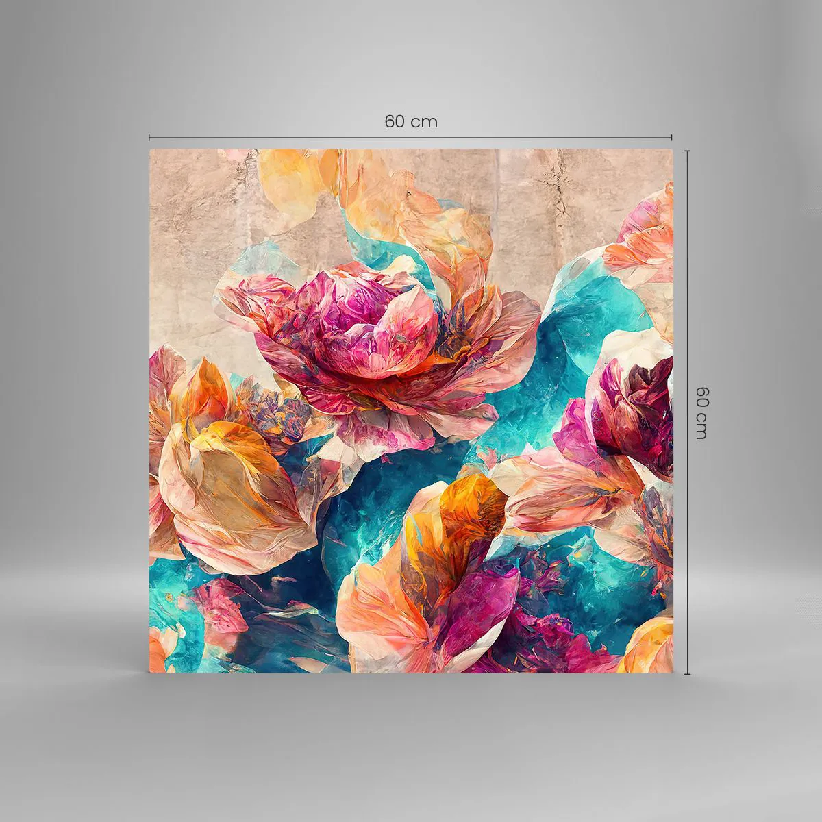 Obraz na skle - Farebné bohatstvo kytice - 60x60 cm
