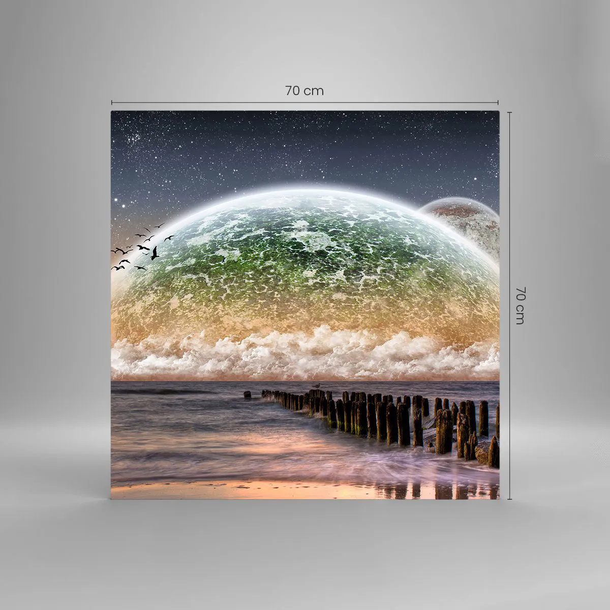 Glass picture - And the World Has Emerged from Water - 70x70 cm