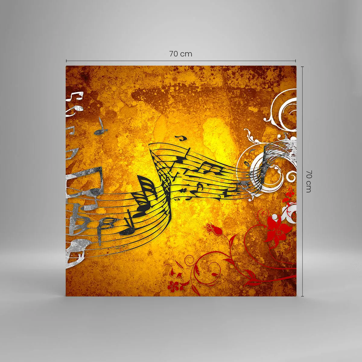 Obraz na skle - Nech znie hudba - 70x70 cm