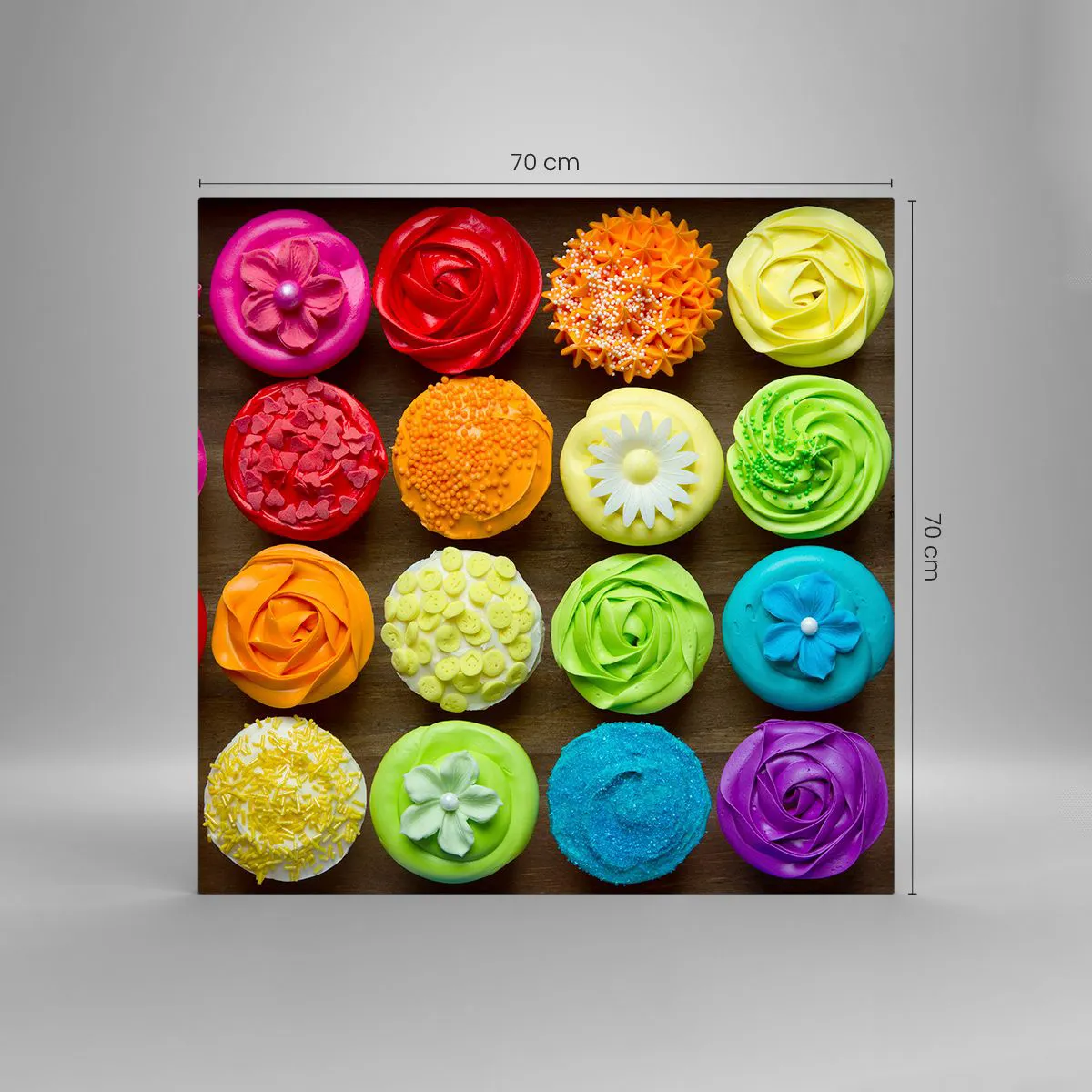 Quadro em vidro - Todos diferentes - todos deliciosos - 70x70 cm