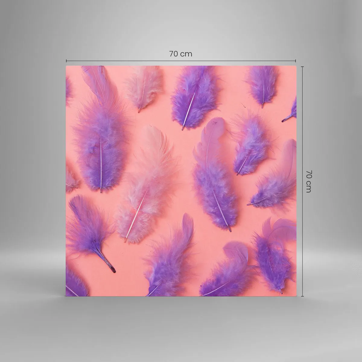 Cuadro sobre vidrio - Impresiones sobre Vidrio - Un pájaro lila del deseo - 70x70 cm