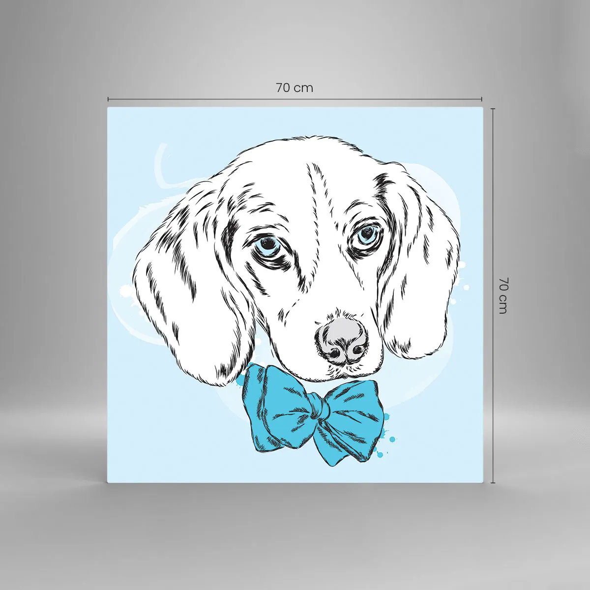 Obraz na skle - Psí elegance - 70x70 cm