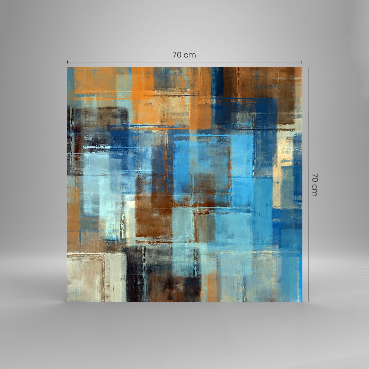 Quadro su tela 70x70 cm - Attraverso la tenda blu - Arttor - Negozio con  decorazioni da parete