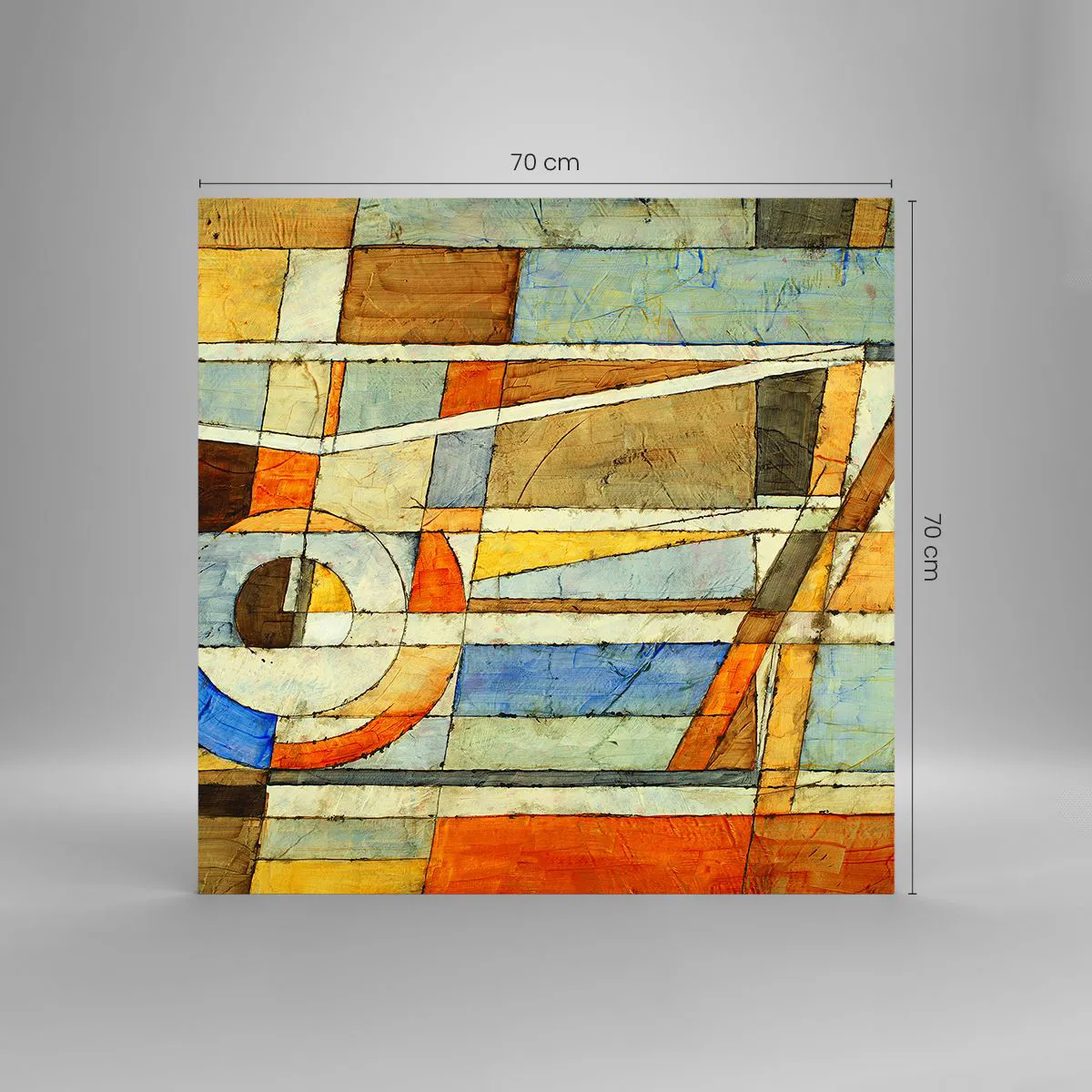 Üveg kép - Kubizmus az építkezésen - 70x70 cm