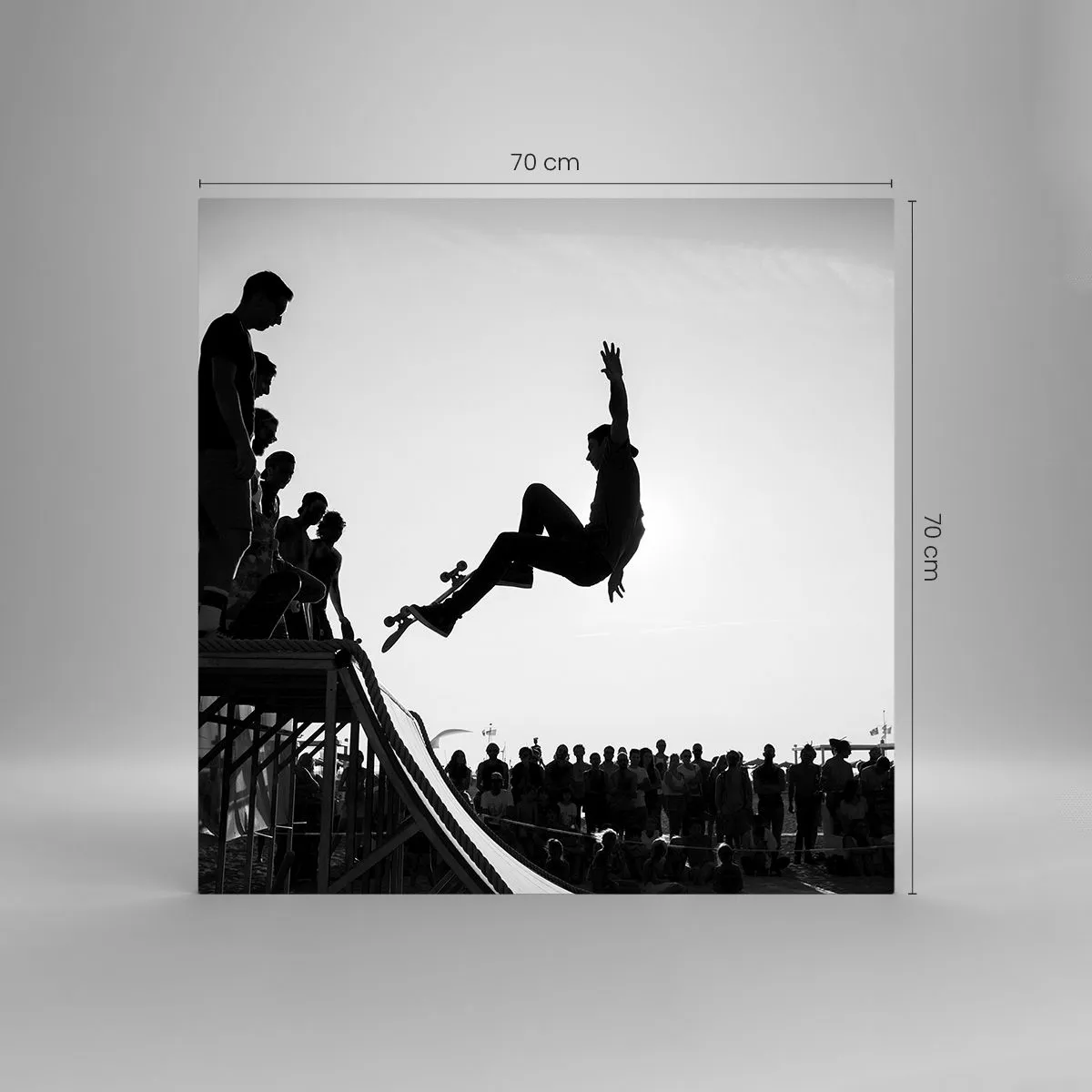 Üveg kép - Hősök és nézők - 70x70 cm