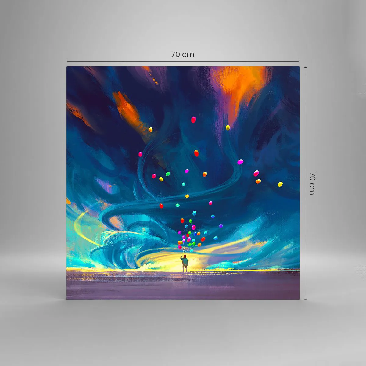 Tablou pe sticlă - Pe un vânt albastru - 70x70 cm